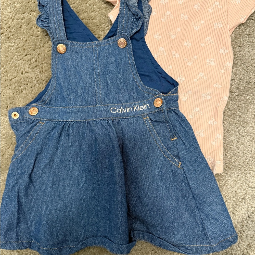 Calvin Klein Kids Denim Blue Overalls